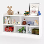 Libreria in legno per bambini a 5 sezioni e 2 livelli, naturale/bianco, per 1 bambino