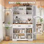 Dispensa a 4 ante e 2 cassetti stile Farmhouse, bianco/nero