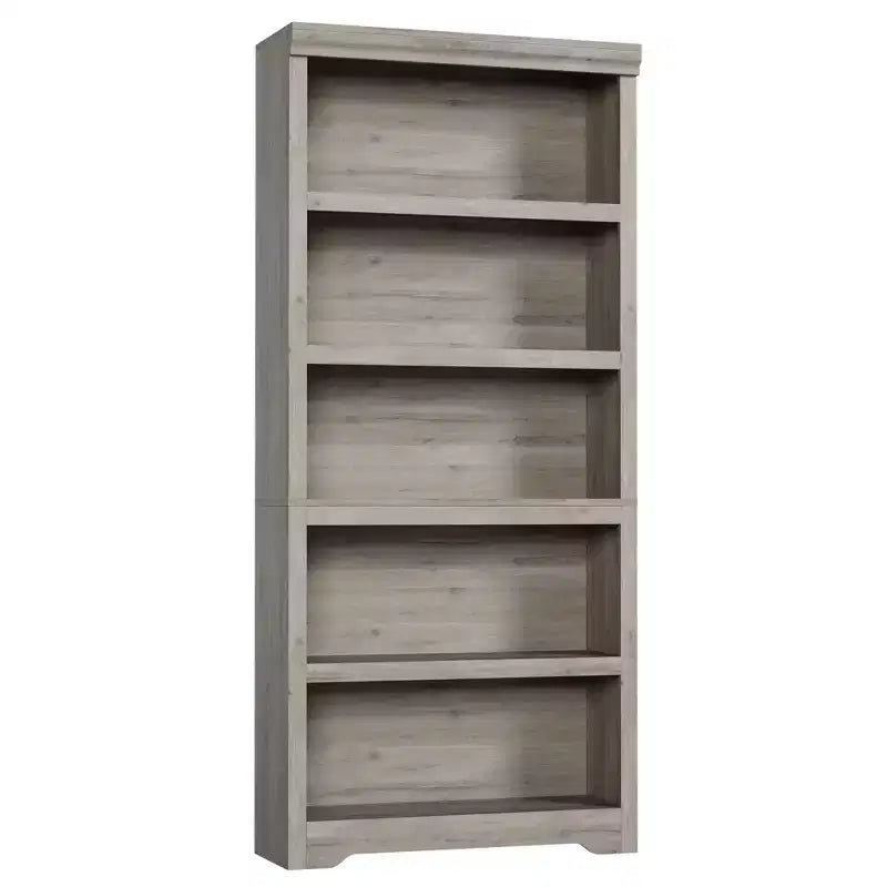 Libreria aperta a 5 ripiani, stile rustico, nera / marrone / grigia / bianca