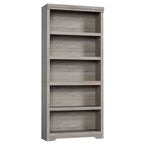 Libreria aperta a 5 ripiani, stile rustico, nera / marrone / grigia / bianca