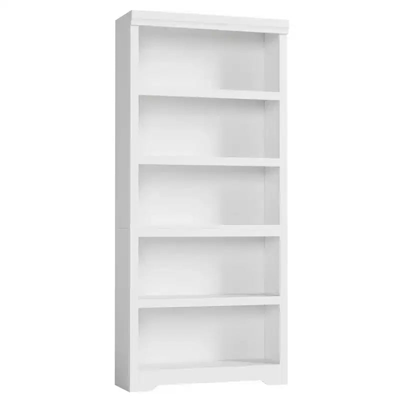 Libreria aperta a 5 ripiani, stile rustico, nera / marrone / grigia / bianca