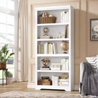 Libreria aperta a 5 ripiani, stile rustico, nera / marrone / grigia / bianca