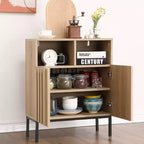 Credenza a 2 ante in rovere scanalato