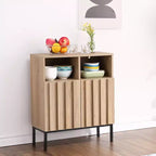 Credenza a 2 ante in rovere scanalato