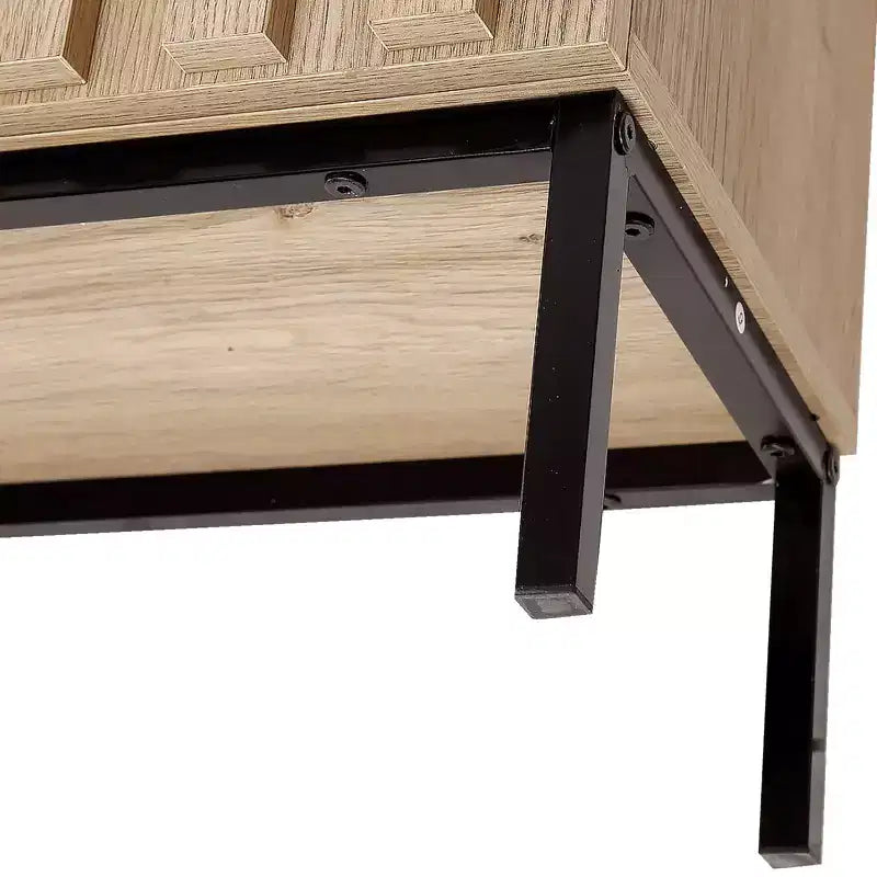 Credenza a 2 ante in rovere scanalato