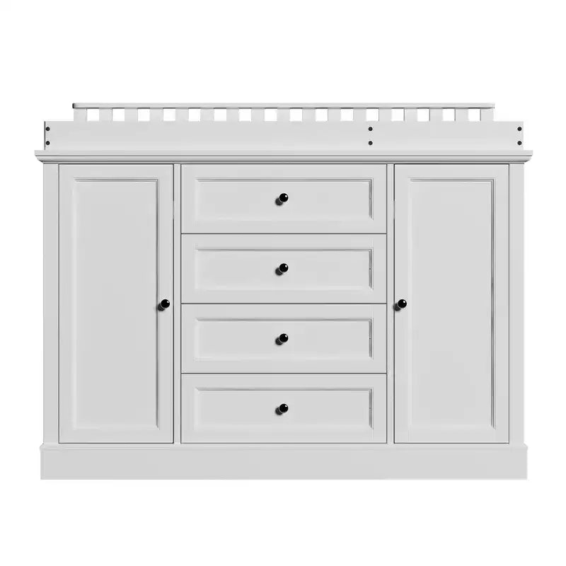 Fasciatoio a cassettiera bianco con cassetti e ante, stile Shaker, uso singolo