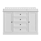 Fasciatoio a cassettiera bianco con cassetti e ante, stile Shaker, uso singolo