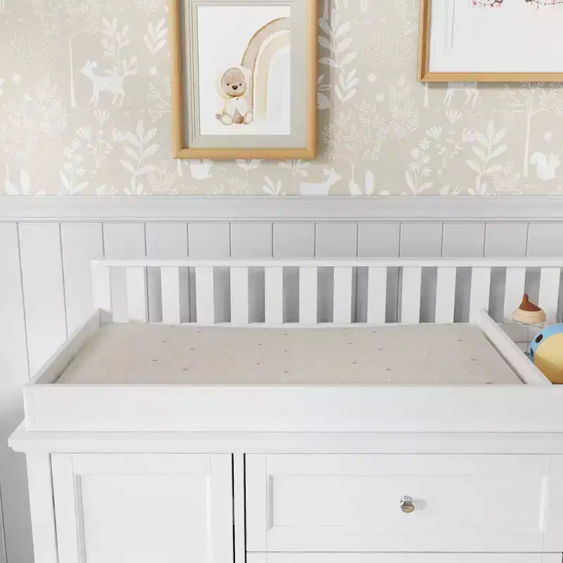 Fasciatoio a cassettiera bianco con cassetti e ante, stile Shaker, uso singolo