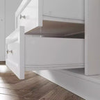 Fasciatoio a cassettiera bianco con cassetti e ante, stile Shaker, uso singolo