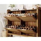 Acekool 47 Scarpiera in Rattan, 4 Cassetti a Ribalta, Organizzatore Stretto Bohemien per Ingresso