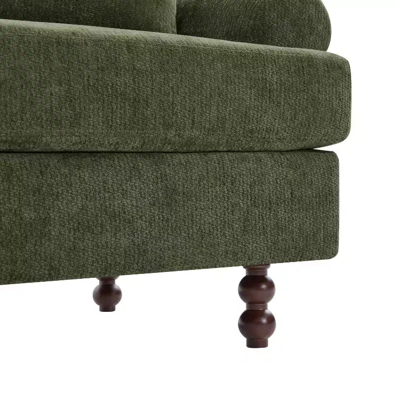 Divano a 3 posti moderno "Christopher Knight Home Hassan" 81,5 in ciniglia imbottita in legno con cuscini decorativi