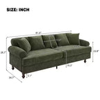 Divano a 3 posti moderno "Christopher Knight Home Hassan" 81,5 in ciniglia imbottita in legno con cuscini decorativi