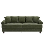 Divano a 3 posti moderno "Christopher Knight Home Hassan" 81,5 in ciniglia imbottita in legno con cuscini decorativi
