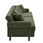 Divano a 3 posti moderno "Christopher Knight Home Hassan" 81,5 in ciniglia imbottita in legno con cuscini decorativi