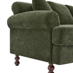 Divano a 3 posti moderno "Christopher Knight Home Hassan" 81,5 in ciniglia imbottita in legno con cuscini decorativi