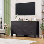 Comò a 6 cassetti per camera da letto, cassettiera doppia moderna con cassetti portaoggetti, cassettiere in legno per camera da letto, ingresso, corridoio, ufficio