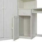 Letto a soppalco Luxystar Twin Size tutto-in-uno con armadio integrato, scrivania, mensole, vassoio estraibile per tastiera e faretto