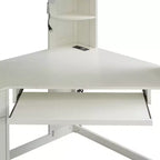 Letto a soppalco Luxystar Twin Size tutto-in-uno con armadio integrato, scrivania, mensole, vassoio estraibile per tastiera e faretto