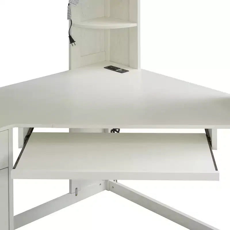 Letto a soppalco Luxystar Twin Size tutto-in-uno con armadio integrato, scrivania, mensole, vassoio estraibile per tastiera e faretto