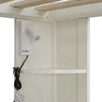 Letto a soppalco Luxystar Twin Size tutto-in-uno con armadio integrato, scrivania, mensole, vassoio estraibile per tastiera e faretto