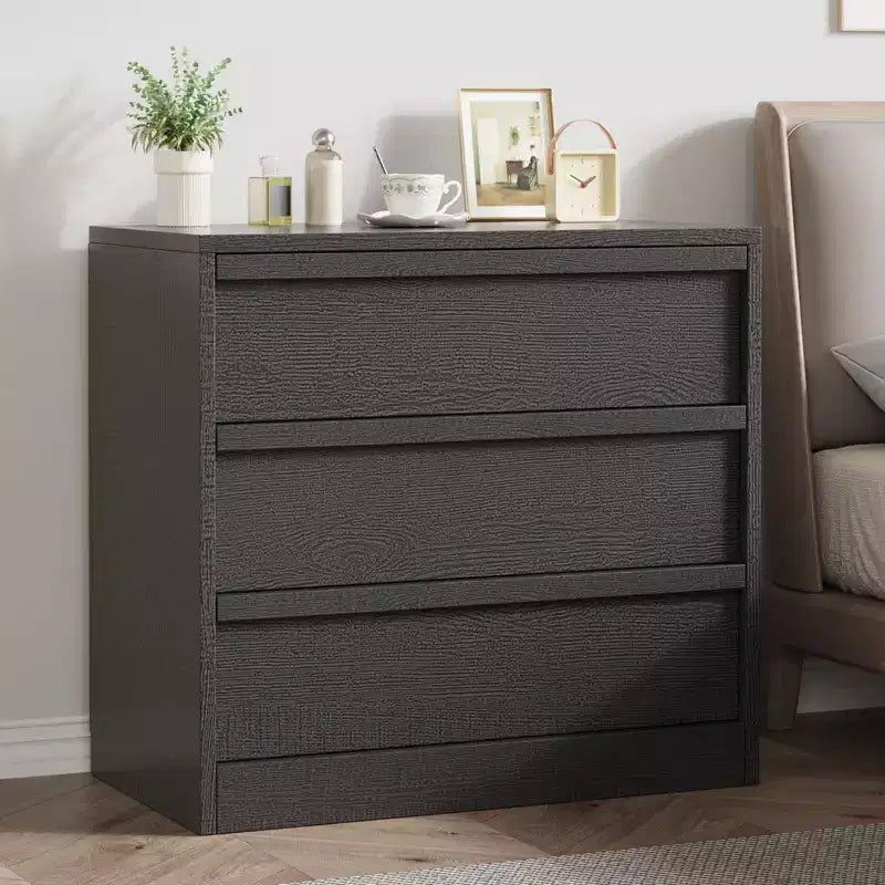 Comodino alto a 3 cassetti 30 - Comodino e tavolino moderno con ampio spazio di archiviazione e kit anti-ribaltamento per camera da letto e soggiorno