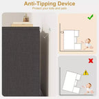 Comodino alto a 3 cassetti 30 - Comodino e tavolino moderno con ampio spazio di archiviazione e kit anti-ribaltamento per camera da letto e soggiorno