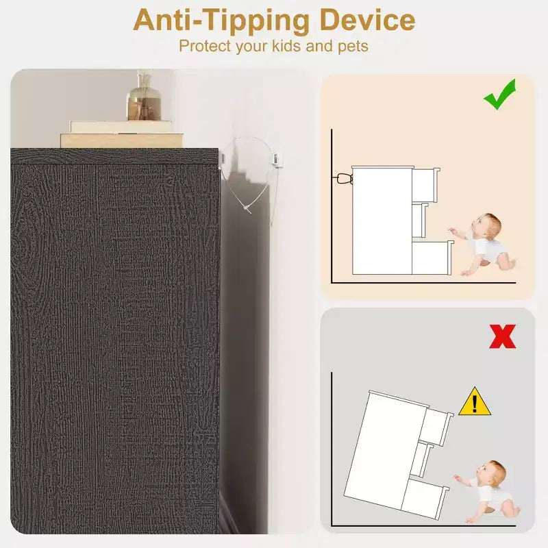 Comodino alto a 3 cassetti 30 - Comodino e tavolino moderno con ampio spazio di archiviazione e kit anti-ribaltamento per camera da letto e soggiorno