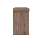 Comodino Ashley Contoura a due cassetti con design d'autore, effetto legno rustico marrone chiaro con ricarica USB