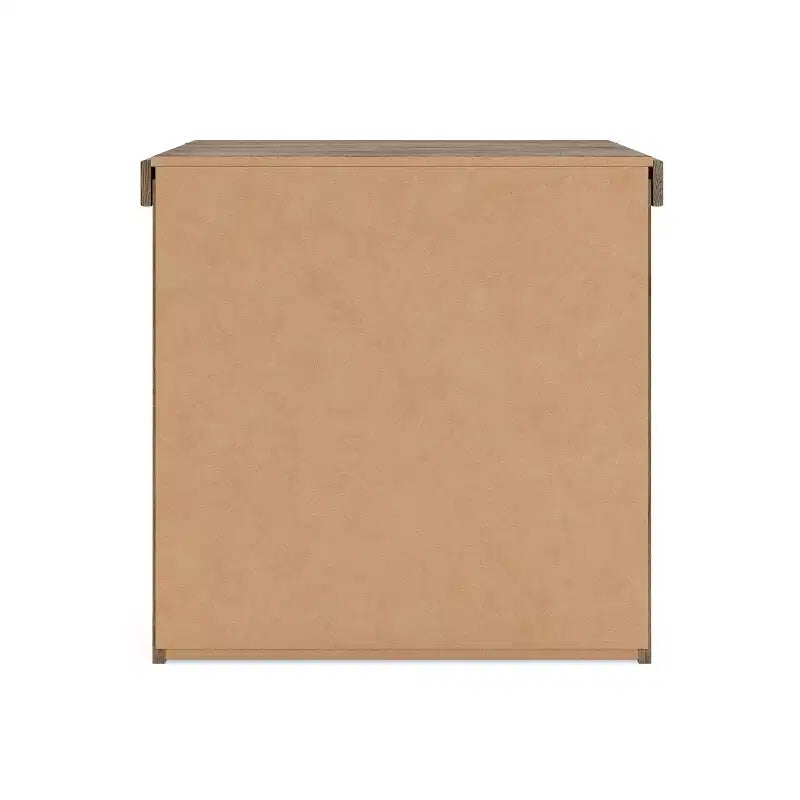 Comodino Ashley Contoura a due cassetti con design d'autore, effetto legno rustico marrone chiaro con ricarica USB
