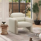Poltrona a botte moderna Diane GDFStudio rivestita in ciniglia con cuscino