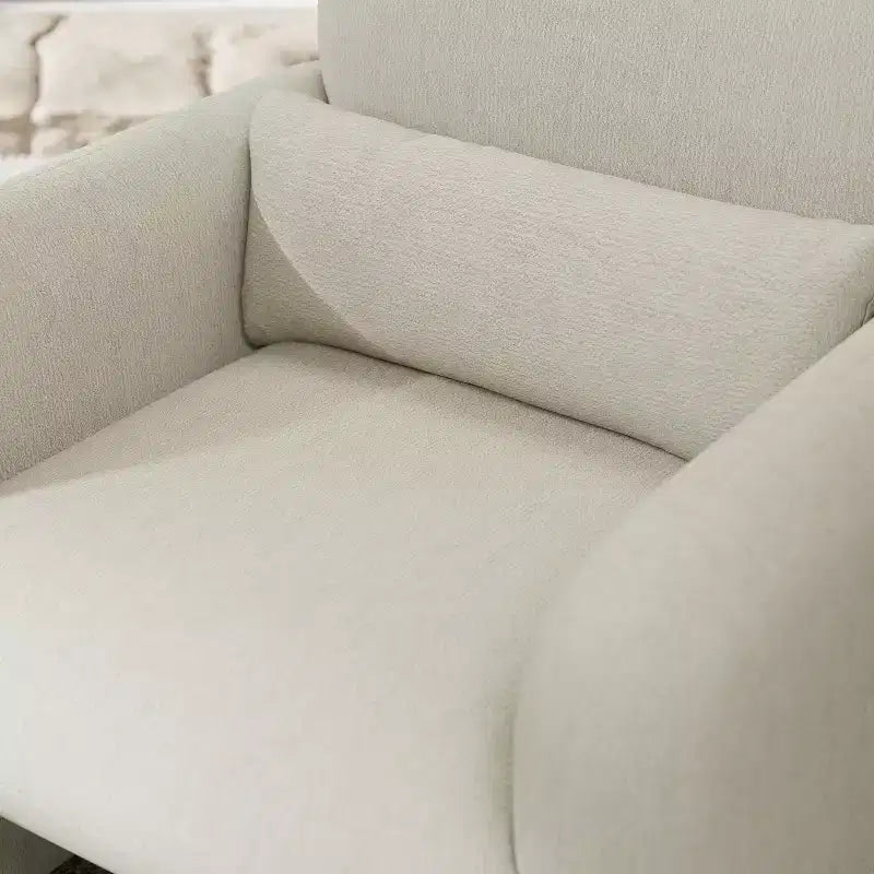 Poltrona a botte moderna Diane GDFStudio rivestita in ciniglia con cuscino